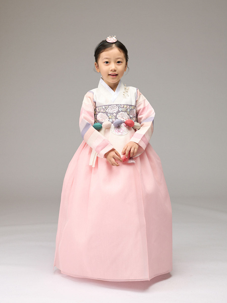 Korean Girls Hanbok in Coral Pink – Joteta Korean Online Shop