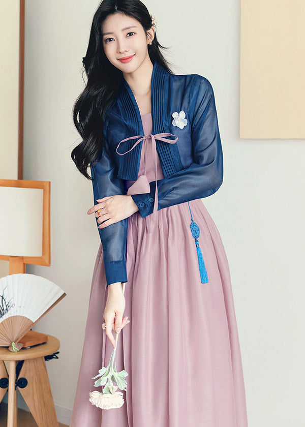 dress hanbok modern Short Sleeves Small Flower Pattern Dress, M / Only Perfect for weddings MODERN HANBOK LEEHWA WEDDING
