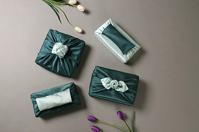 Teal and green double sided Bojagi will melt the hearts of everyone in the house when you bring this gift out.