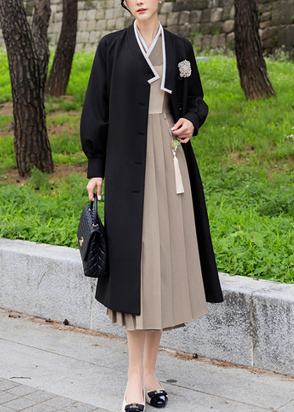 black and white striped maxi dress plus size Simkhai Women's Gianni Coat - Black main image 0