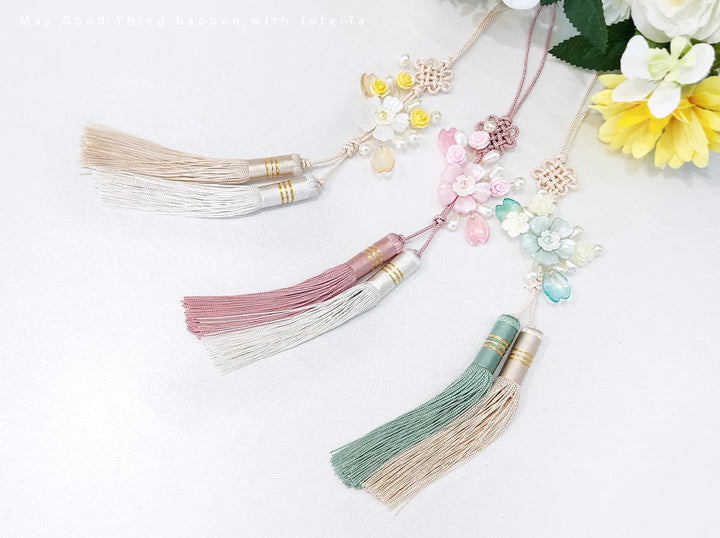 Cherry Blossom & Rose Tassel Norigae (3 Colors) – Joteta Korean
