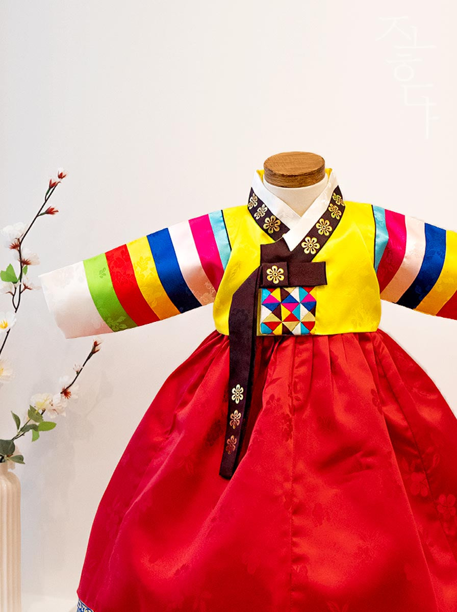 Premium Colorful Saekdong Baby Girl Hanbok – Joteta Korean
