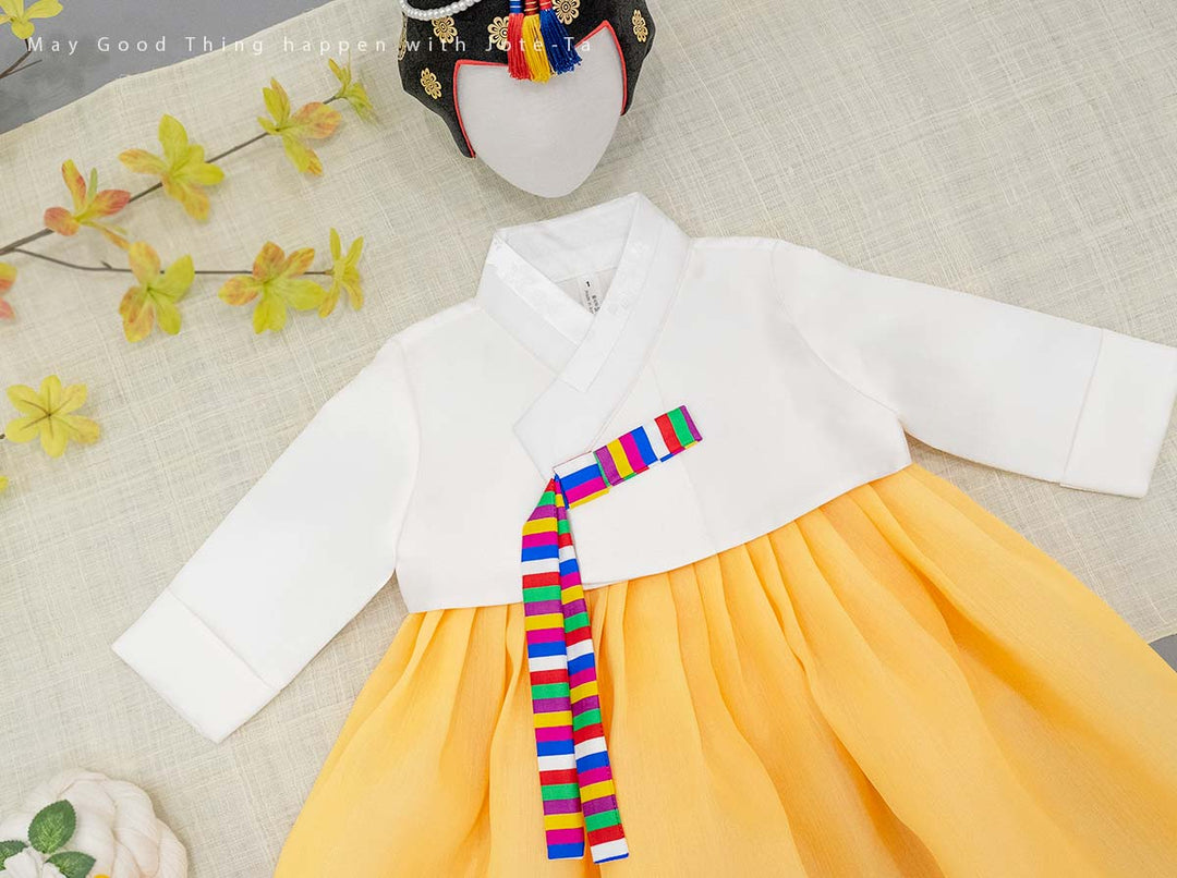 Cute Saekdong String Baby Girl Hanbok in Yellow – Joteta Korean Online Shop