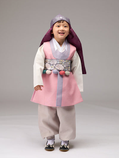 Elegant Baby boy hanbok in Pink for sale by Joteta (Cover)
