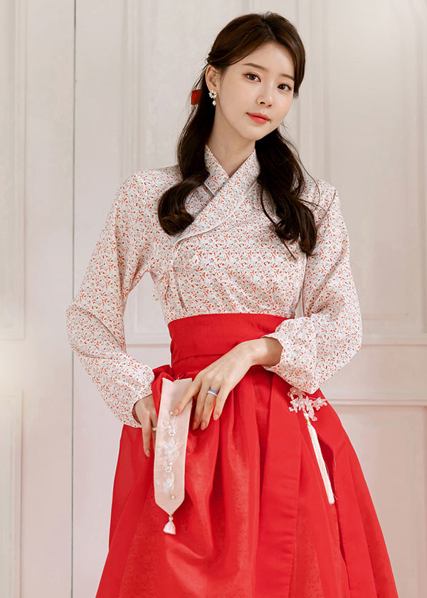 Handmade Modern 2024 Hanbok Wrap Dress | Korean Style Couple Clothes (SND0028)