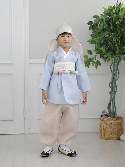 Glorious Boys hanbok in skyblue for sale by Joteta (Cover)