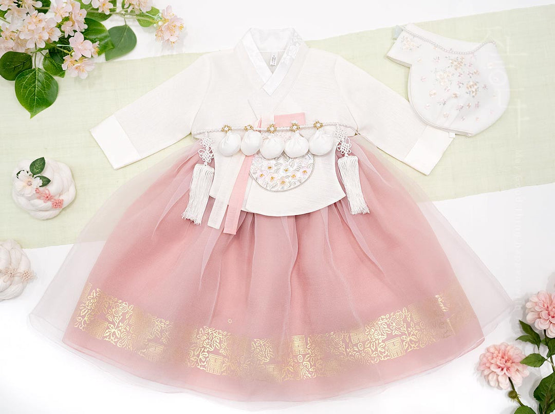 Flower Embroidery Pink Baby Girl outlet HANBOK 100 Days~10Age | Korean 1ST Birthday Party, Dol Hanbok Set ,100days, Doljanchi