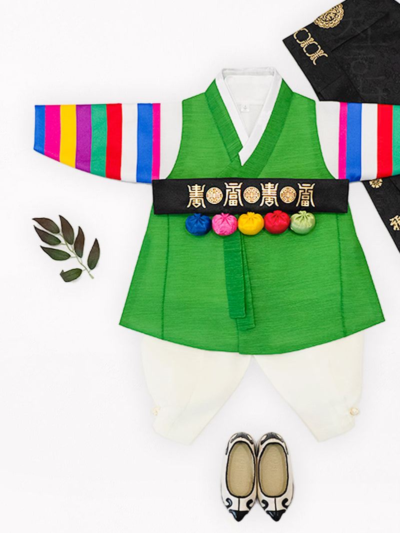 Quick view [2026] Playful Saekdong Baby Boy Hanbok in Green 1 review from 2.211.229₫