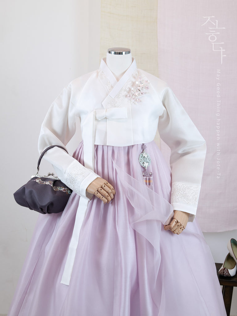 Korean Traditional Knotted Waist Belt Women’s 70in Pastel Lavender Purple Hanbok Korean Women main image 4