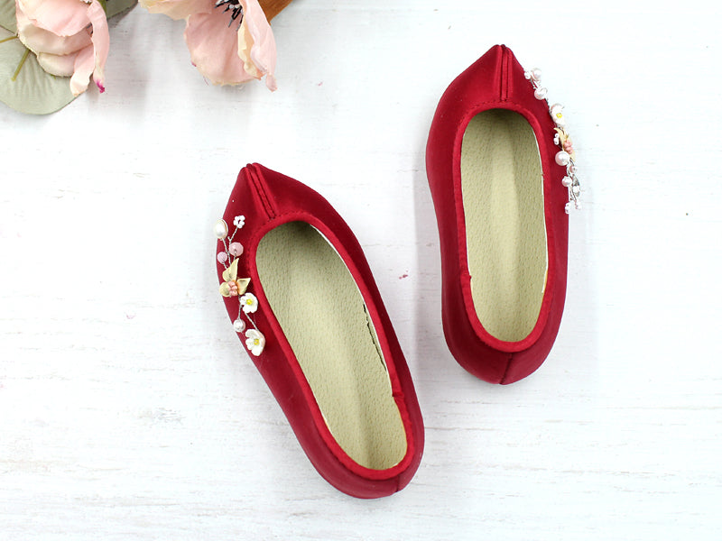 Red Flower Baby Girl Hanbok Shoes – Joteta Korean Online Shop