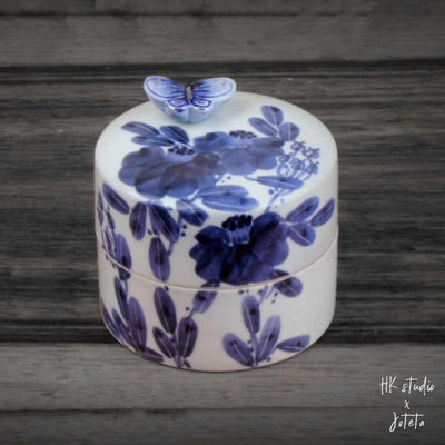 Bold Chrysanthemum Ceramic Custom Music Jewelry Box