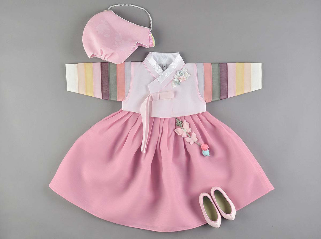 Flower Embroidery Pink Baby Girl outlet HANBOK 100 Days~10Age | Korean 1ST Birthday Party, Dol Hanbok Set ,100days, Doljanchi