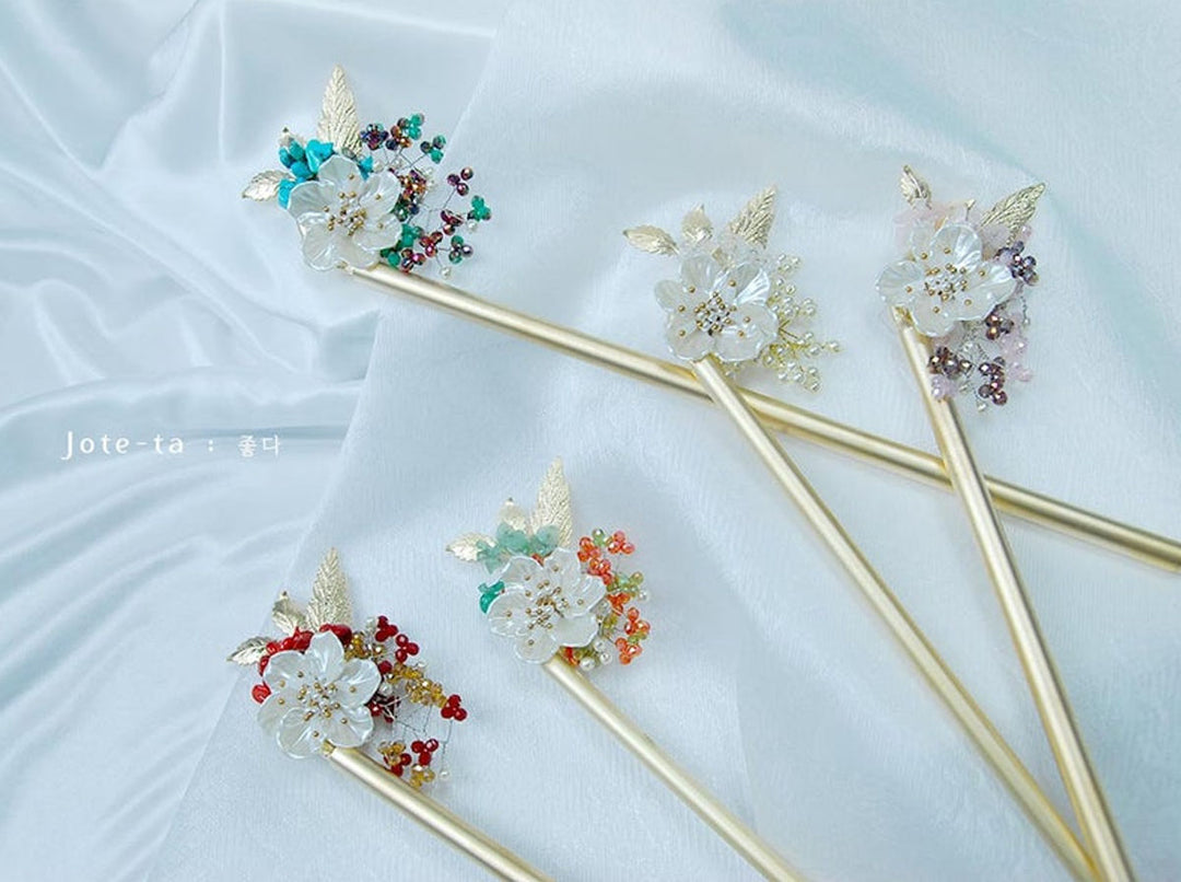 Hanbok Bouquet Hairpin, Korean Traditional Hanbok Hair Pin Accessory, Decorative outlets Flower Ornament Hair Piece for Women