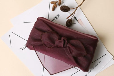 Plum colored lucid Bojagi Korean gift wrapping cloth puts a flawless finish on any gift.