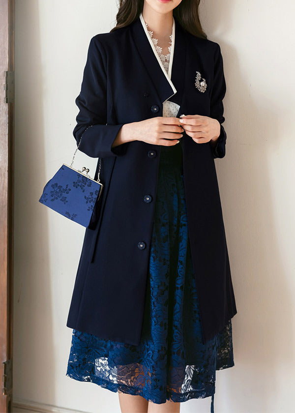 Seoul store Korea Boutique Dress Modern Galatica Navy READ XXL