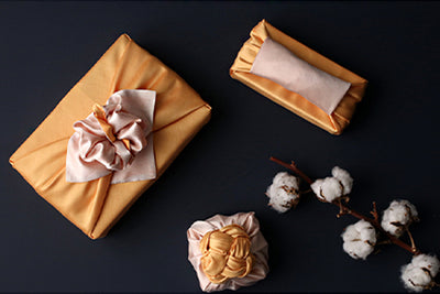 Orange-brown and argent Bojagi fabric is terrific for any Korean formal or informal gathering. People will be smiling ear-to-ear when they see this Korean wrapping cloth.