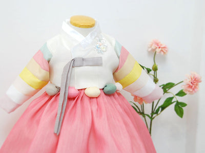 This hanbok for baby girl looks better on person.