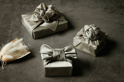 Smoke gray single sided Bojagi is a refined and dashing way to make your gift unique.