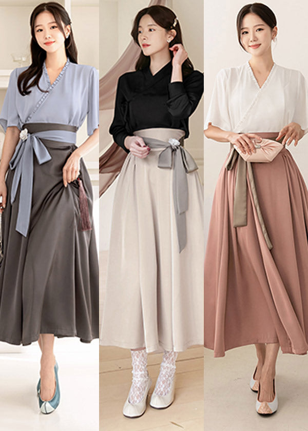 Beautiful Modern Hanbok Dress For Women | Hanbok Skirt | Midi Dress | Korean high quality Style (CLHD0024)